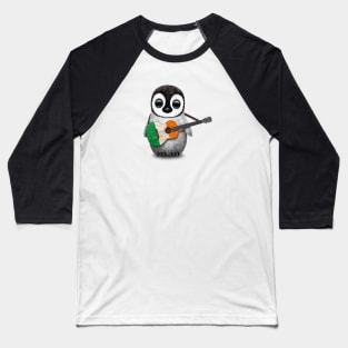 Baby Penguin Playing Irish Flag Guitar Baseball T-Shirt